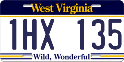 WV license plate 1HX135