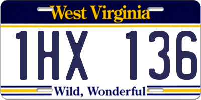 WV license plate 1HX136
