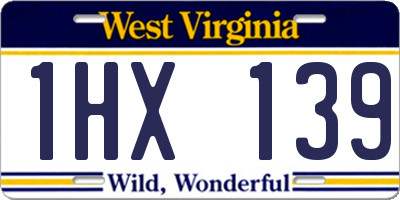 WV license plate 1HX139
