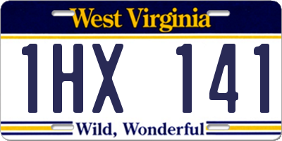 WV license plate 1HX141