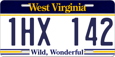 WV license plate 1HX142