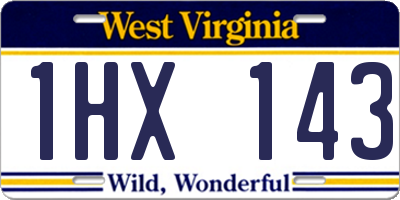 WV license plate 1HX143