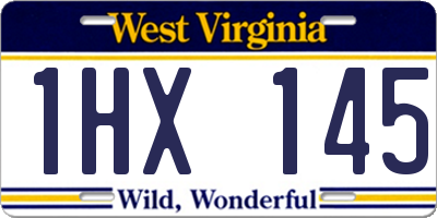 WV license plate 1HX145