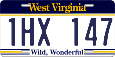 WV license plate 1HX147