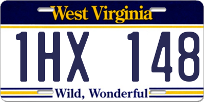 WV license plate 1HX148