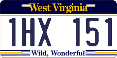 WV license plate 1HX151