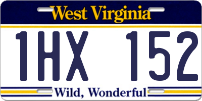 WV license plate 1HX152