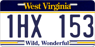 WV license plate 1HX153