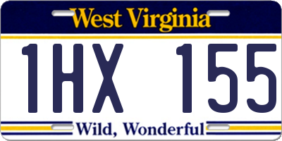 WV license plate 1HX155