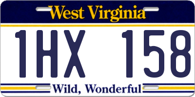 WV license plate 1HX158