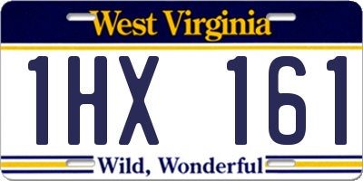 WV license plate 1HX161