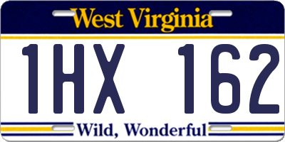 WV license plate 1HX162