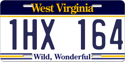 WV license plate 1HX164