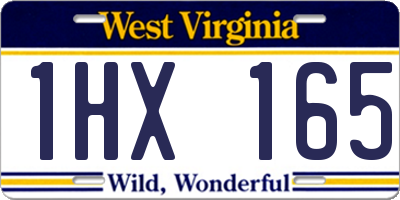 WV license plate 1HX165