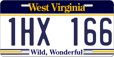 WV license plate 1HX166