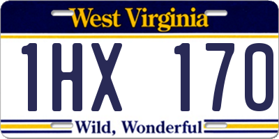 WV license plate 1HX170