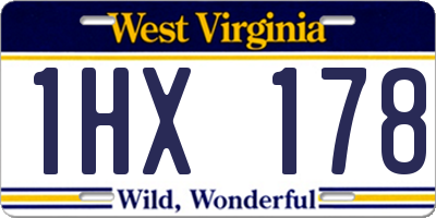 WV license plate 1HX178