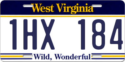 WV license plate 1HX184