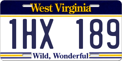 WV license plate 1HX189