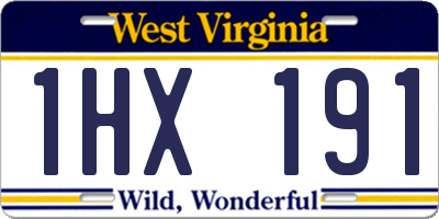 WV license plate 1HX191