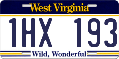 WV license plate 1HX193