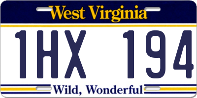 WV license plate 1HX194