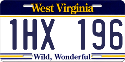 WV license plate 1HX196