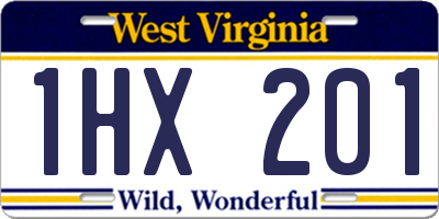 WV license plate 1HX201