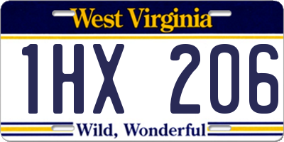WV license plate 1HX206
