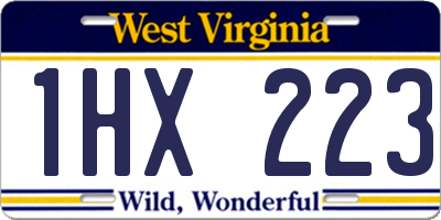 WV license plate 1HX223