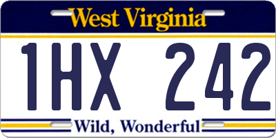 WV license plate 1HX242