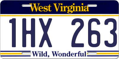 WV license plate 1HX263