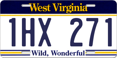 WV license plate 1HX271