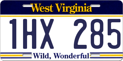 WV license plate 1HX285