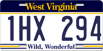 WV license plate 1HX294