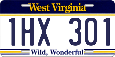 WV license plate 1HX301