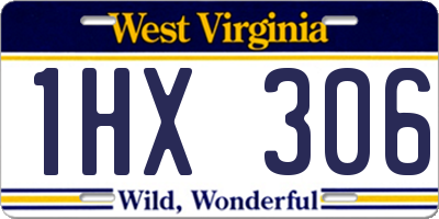 WV license plate 1HX306