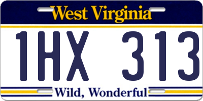 WV license plate 1HX313