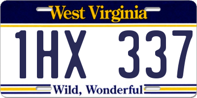 WV license plate 1HX337
