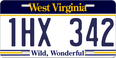 WV license plate 1HX342