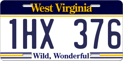 WV license plate 1HX376