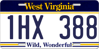 WV license plate 1HX388