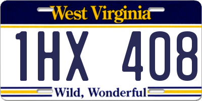 WV license plate 1HX408