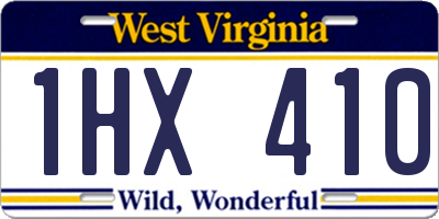 WV license plate 1HX410