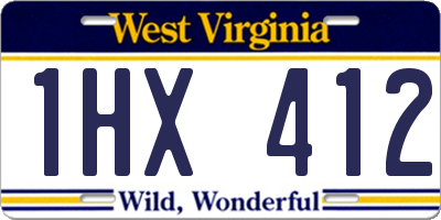 WV license plate 1HX412