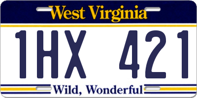 WV license plate 1HX421