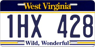 WV license plate 1HX428