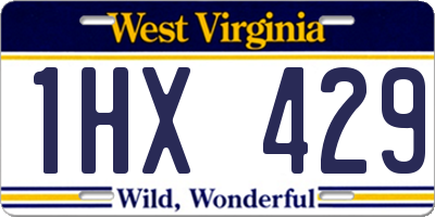 WV license plate 1HX429