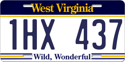 WV license plate 1HX437