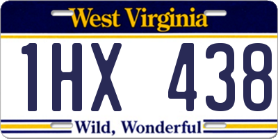 WV license plate 1HX438